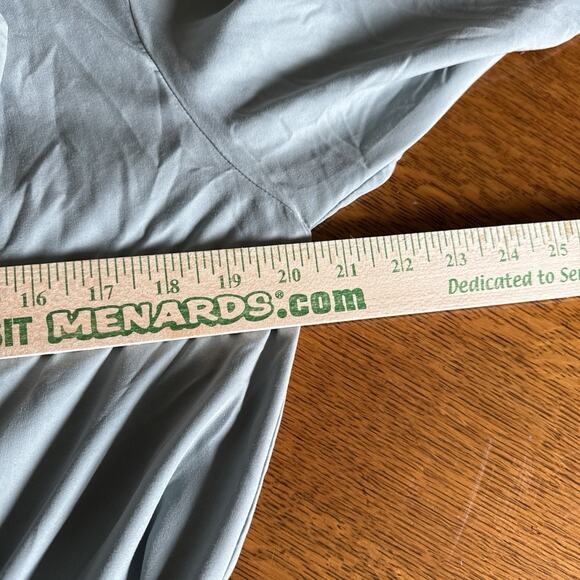 H&M Modal Lightweight Trench Coat Sz M Green Tie Waist Wrap Long Length Unlined - Picture 8 of 11